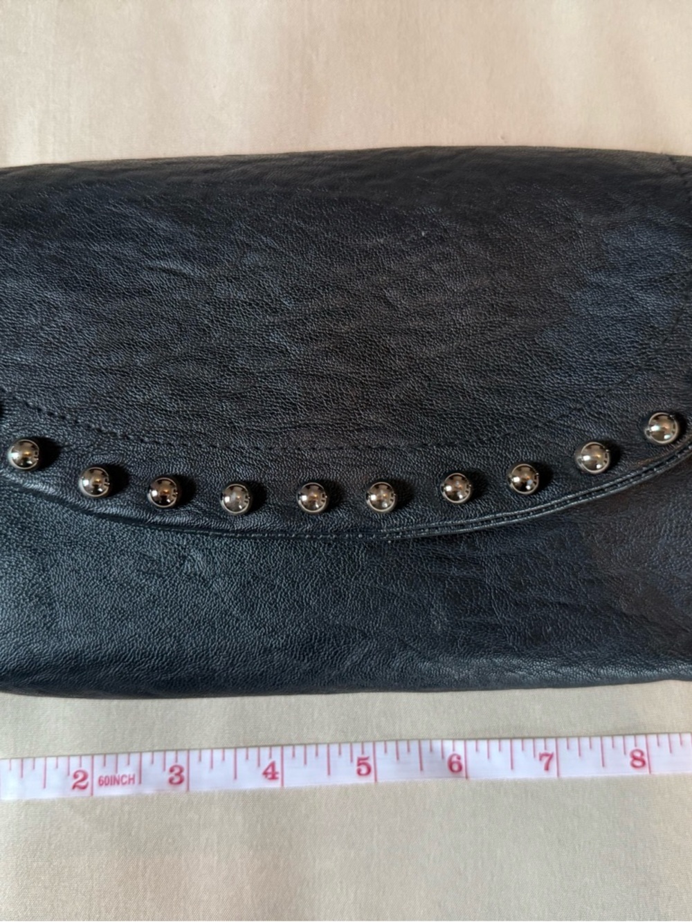 Jessica Simpson Black Studded Leather Clutch